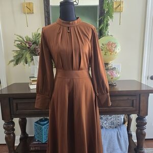 Dainty Jewells Rich Brown Long Sleeve Dress